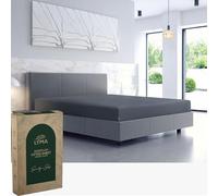 LYMA Bedding Fitted Sheet King, Deep Pocket 30CM, OEKO-TEX Certified, Ultra Soft Nanoplush Double Brushed Quick Dry Fabric, Shrink Wrinkle & Fade Resistant Easy Care Elastic Bottom Sheet (Dark Grey)