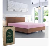 LYMA Bedding Fitted Sheet Small Double, Deep Pocket 35CM OEKO-TEX Certified, Ultra Soft Nanoplush Double Brushed Quick Dry, Shrink Wrinkle & Fade Resistant Easy Care Elastic Bottom Sheet (Light Pink)