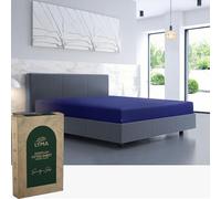 LYMA Bedding Fitted Sheet Super King, Deep Pocket 35CM, OEKO-TEX Certified, Ultra Soft Nanoplush Double Brushed Quick Dry Fabric, Shrink Wrinkle & Fade Resistant, Easy Care Elastic Bottom Sheet (Navy)