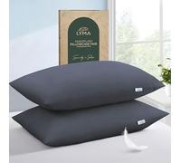 LYMA Bedding Pillow Cases 2 Pack, Ultra Soft Breathable Housewife Cover, OEKO-TEX Certified, Nanoplush Double Brushed Quick Dry Pillowcases, Envelope Closure Wrinkle Fade Resistant 50x75CM, Dark Grey