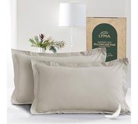 LYMA Bedding Pillow Cases 2 Pack, Ultra Soft Breathable Oxford Cover, OEKO-TEX Certified, Nanoplush Double Brushed Quick Dry Pillowcases, Envelope Closure Wrinkle Fade Resistant 50x75 CM, Beige