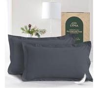 LYMA Bedding Pillow Cases 2 Pack, Ultra Soft Breathable Oxford Cover, OEKO-TEX Certified, Nanoplush Double Brushed Quick Dry Pillowcases, Envelope Closure Wrinkle Fade Resistant 50x75 CM, Dark Grey