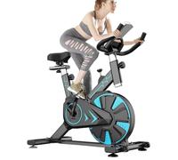 LYMCY Exercise Bike for Home Gym Use with LCD Display & Tablet Holder, Super Quiet Magnetic Resistance Indoor Cycling Bike, Professional Stationary Bike with Comfortable Seat Cushion, 350LBs Capacity