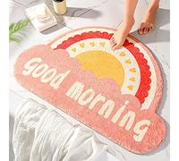 LYMCY Non-Slip Rainbow Bath Mat 50x80cm - Super Absorbent Machine Washable Soft Shower Rug for Bathroom, Living Room, Kitchen