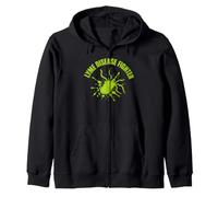 Lyme Disease Fighter Tick Infection Awareness Lime Green Zip Hoodie