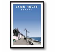 LYME REGIS Dorset Beach Wall Art Vintage Style Travel Poster Fine Art Print