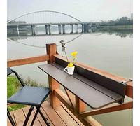 LYMGRZ Adjustable Foldable Balcony Table60120cm Lightweight Outdoor Bar Table for Railings WallMounted Folding Side Table Terrace Countertop ExtensionBrown 100x27cm