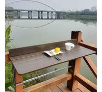 LYMGRZ Adjustable Foldable Balcony Table60120cm Lightweight Outdoor Railings Bar Table WallMounted Folding Side Table Compact Terrace Countertop Extension Brown 60x37cm