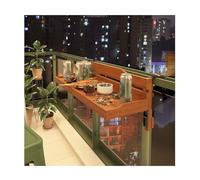 LYMGRZ Foldable Balcony Table, Railing Bar Table for Patios, Wooden Side Table, Hanging Terrace Table (L60*W25cm / L23.6*W9.8in) - Perfect for Outdoor Spaces.