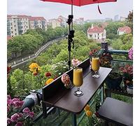 LYMGRZ Foldable Hanging Table for Balcony Railing - Adjustable Outdoor Bar Desk Multifunctional Tea Shelf Space-Saving Leisure Furniture for Patios and Gardens