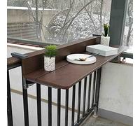 LYMGRZ Folding Wall Mounted Balcony Railing Table Small Outdoor Drop Leaf Half Bar Table Weatherproof Space Saving Hanging Deck Side Table