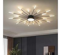 LYMGRZ LED Modern Creative Fireworks Ceiling Light 42-Flame Recessed Ceiling Lamp 4500K with Remote Control Bedroom Living Room Dining Room Pendant Light (Black, 20 Lamp Heads)