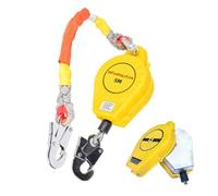 LYMGRZ Self Retracting Lifeline Cable, Connecting Safety Harness, Fall Arrest Alloy Steel Hook Wire Rope, Load 150kg for Roof and High Altitude Work 15m