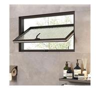 LYMGRZ Small Basement Windows 360° Rotating Shed Window Mobile Home Windows with Privacy Glazing Screen for Glass Block Cabins House Garage(Black,100X30CM/39.37X11.81IN)
