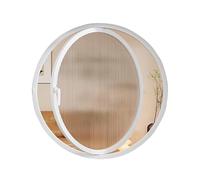 LYMGRZ Windows Aluminum Alloy Frame Round Window with Changhong Glass, Central Axis Rotating Flush Mount Shed Window, Diameter 40-100cm Replacement Ventilation Window(White,100cm/39.38in)
