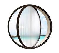 LYMGRZ Windows Aluminum Alloy Round Shed Window, 360 ° Central Axis Rotating Ventilation Windows, Mobile Home Window Flush Mount Glass Window for Attic and Basement Shops(100cm/39.37in)