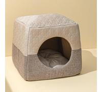 LYMIN Cat Cave Bed for Indoor Cats up to 7kg, 37x33x30cm 3 in 1 Warm Cave Cat House Cat Sofa Bed Foldable Microfiber Tent with Removable Washable Cushion Pillow for Kitten Cats Puppy Small Pet