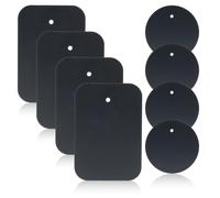 LYMISPIYA Set of 8 Thin Metal Plates for Magnetic Car Phone Holder, Set of Self-Adhesive Metal Sheets (4 Round and 4 Rectangular, Black)