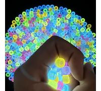 LYMOOR 1200 Glow in The Dark Pony Beads, Shine Pony Beads Bulk, Assorted Colors Mixed, Kandi Hair Bead Bracelet Making Kit, Crafts Necklace Jewelry DIY Gifts
