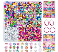 LYMOOR 2300pcs Bracelet Making Kit, Cute Fun Clay Beads Charms Letter for Jewelry Necklace Earring Making, DIY Arts Crafts, Birthday Friendship Gifts for Kids Girls