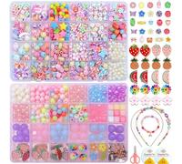 LYMOOR Jewellery Bracelet Making Kits for Girls, 48 Color Beads DIY Arts and Craft Kits for Kids, Friendship Bracelets Headband Necklace Making Kit, Birthday Gifts for Girls Teenage 4-6-10 Years Old