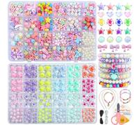 LYMOOR Jewellery Bracelet Making Kits for Girls, 48 Types Beads DIY Arts and Craft Kits for Kids, Friendship Bracelets Headband Necklace Making Kit, Birthday Gifts for Girls Teenage 4-6-10 Years Old