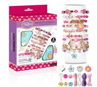 LYMOOR Necklace and Bracelet Making Kit for Kids, Jewellery Making Kits with Colourful Beads Charm, Childrens Craft Set with Guide Book, Birthday Presents, for Boys and Girls Ages 5 Years Plus (Red)