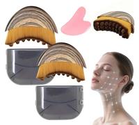 Lymph Face Brush, Pack of 3, Aluvea Face Brush, Gua Sha Lymphatic Brush, Dry Brush, Lymphatic Drainage Massage, Alpine Fibre, Face Brush, Lymphatic Drainage