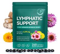 Lymph System Support Supplement, 21-in-1 Herbal Blend to Reduce Swelling, Lymphatic Drainage Supplement with Dandelion Extract, Cleavers Extract, Supports Lymph Cleanse Detox, 240 Softgels