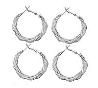 Lymphatic Activity Hoop Earrings,Lymphatic Drainage Slimming Hoop Earrings,Lymphvity Magnetic Therapy Earrings,Magnetology Lymphvity Germanium Earrings,Hoops Earrings For Women (Silver-2 Pair)