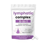 Lymphatic Complex 6-in-1,Lymphatic Drainage Supplements|Herbal Blend with Dandelion,Burdock,Bromelain,Cleavers Extract & More | Vegan,Non-GMO