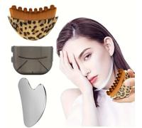 Lymphatic Contour Face Brush & Gua Sha Tool,Lymphatic Drainage Massager for Face,Ergonomically Designed to Fit The Skin Precisely and Relieve Fatigue,Skincare Gift for Women (Leopard Print)
