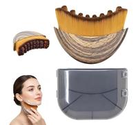 Lymphatic Contour Face Brush, Manual Lymphatic Drainage Massager, Natural Makeup Brushes with Durable Soft Bristles, Hypoallergenic Ergonomic Facial Cleansing Brush for Sculpting (Black)