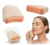 Lymphatic Contour Face Brush, Silicone Face Brush for Lymphatic Drainage, Ergonomic Facial Lymphatic Drainage Brush for Chin & Neck, Sculpting & Lifting Facial Massage Tool, Reduces Puffiness