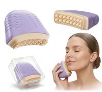 Lymphatic Contour Face Brush, Upgraded Silicone Lymphatic Drainage Face Brush, Ergonomic Facial Lymphatic Drainage Brush for Chin & Neck, Sculpting, Anti-Puffiness & Skin Tightening for All Skin Types