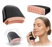 Lymphatic Contour Face Brush, Upgraded Silicone Lymphatic Drainage Face Brush, Ergonomic Facial Lymphatic Drainage Brush for Chin, Jawline, Neck & Cheeks, Easy to Use, Compact & Portable for Travel
