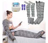 Lymphatic Drainage Air Compression Leg Massager, 6 Cavity Full Body Relax Instrument, Compression Boots, for Circulation Arm Waist Wraps Foot Ankles Calf, Relax Muscle Pain Relief (6 Chambers Gra