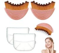Lymphatic Drainage Brush 2PCS, Lymphatic Face Brush, Delicate and Skin-Friendly, Soft and Comfortable to The Touch (Pink)