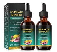 Lymphatic Drainage Drops-2 Pack, 6000mg Liposomal Lymphatic Support Drops, Herbal Liquid Supplement for Natural Balance & Immune Health, Vegan 60ML
