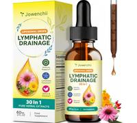Lymphatic Drainage Drops 30-in-1 - Herbal Liquid Food Supplement for Lymphatic Wellness, Immune Function & Energy Metabolism with Dandelion, Cleavers, Elderberry, Burdock & Ginger - 60 ml