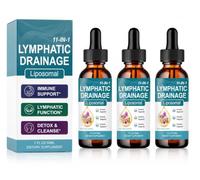 Lymphatic Drainage Drops 60ml, Herbal Liquid Supplement with Elderberry, Burdock Root, Cleavers & Dandelion Root, Alcohol-Free Botanical Extract, Vegan Formula for Adults(Two Bottles)