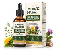 Lymphatic Drainage Drops, 950mg Herbal Botanical Drops | with Burdock Root & Dandelion, Liquid Cleansing Support Supplement, Natural Lemon Flavour, Vegan, Gluten Free, 60ml
