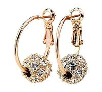 Lymphatic Drainage Earrings Fashion Rhinestone Circle Hoop Earrings Creative Crystal Diamond Ball Earrings Bling Earrings Party Jewelry Charm For Valentine's Day Birthday Gift (Gold)