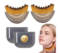 Lymphatic Drainage Face Brush - 2 PCS Facial Dry Brush for Lymphatic Drainage, Skin Care Chin & Jawline Sculpting Ergonomically, Lymphatic Face Contour Massage Brush (A)