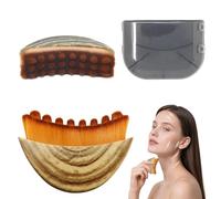 Lymphatic Drainage Face Brush, Mini Dry Brushing, Small Lymphatic Contour Face Brush to Reduces Puffiness, Portable Facial Tool, with Box（Small）