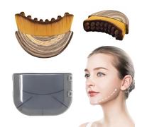 Lymphatic Drainage Face Massager, 2-Pack Facial Contouring Brush with Ultra-Soft Bristles for Chin and Jawline Sculpting, Ergonomic Manual Massage Tool for Puffiness Reduction