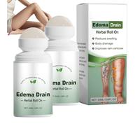 Lymphatic Drainage Herbal Roll On, Edema Relief Massage Oil for Legs & Feet, Reduces Swelling and Fluid Retention, Fast Absorbing Non-Greasy Roll On for Women & Men, Soothing Leg Discomfort (2pcs)