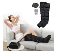Lymphatic Drainage Leg Massager, 6 Cavity Electric Air Compression Boots Recovery System for Circulation Arm, Waist, Foot, Calf Massage Machine Pain Relax, Timing Function (6 Cavities 2 Legs)