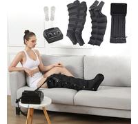 Lymphatic Drainage Leg Massager, 6 Cavity Electric Air Compression Boots Recovery System for Circulation Arm, Waist, Foot, Calf Massage Machine Pain Relax, Timing Function (6 Cavities 2 Legs+WAIS
