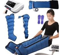 Lymphatic Drainage Legs Massager, Electric Air Compression Recovery Boots Machine for Relax Muscle, 4-Chamber Pressotherapy for Circulation Arm, Waist, Foot, Ankle, 8-Intensity & 3-Timing Functio